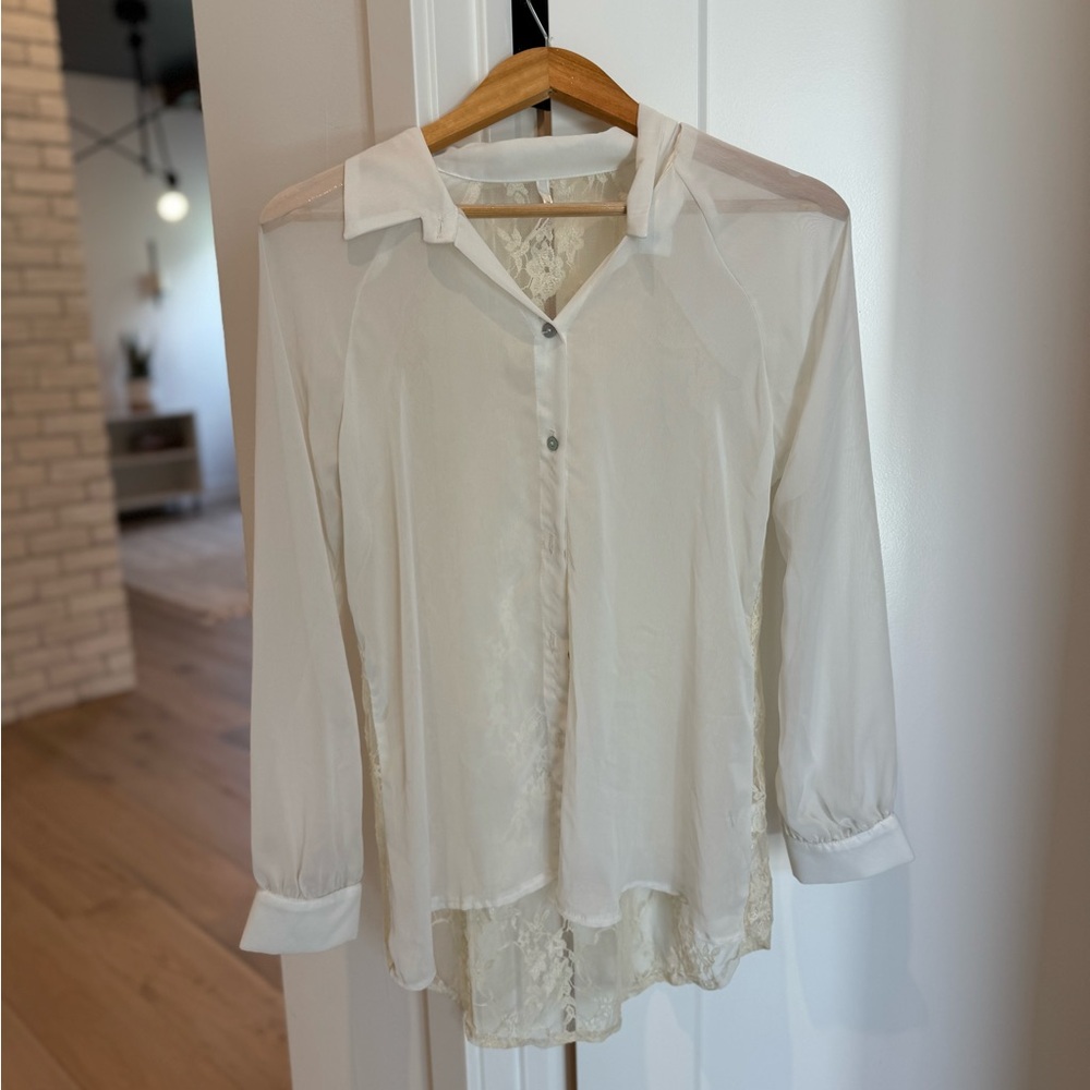 Sheer Button Down Top